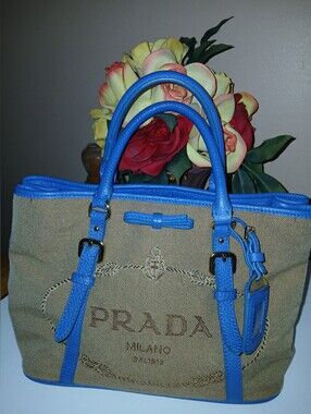 Prada Logo Canapa Tote  Bag